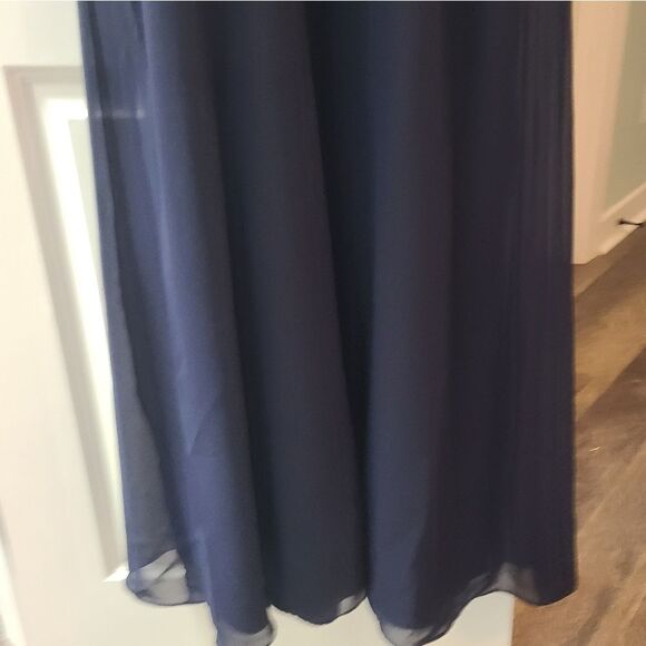 Alfred Angelo Navy Blue Beaded Formal Prom Evening Gown - Picture 12 of 13